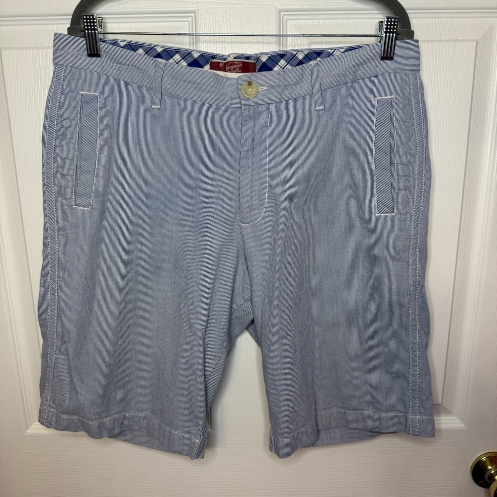 Original Penguin by Munsingwear Men’s Blue and White Stripes Mens Shorts Size 36
